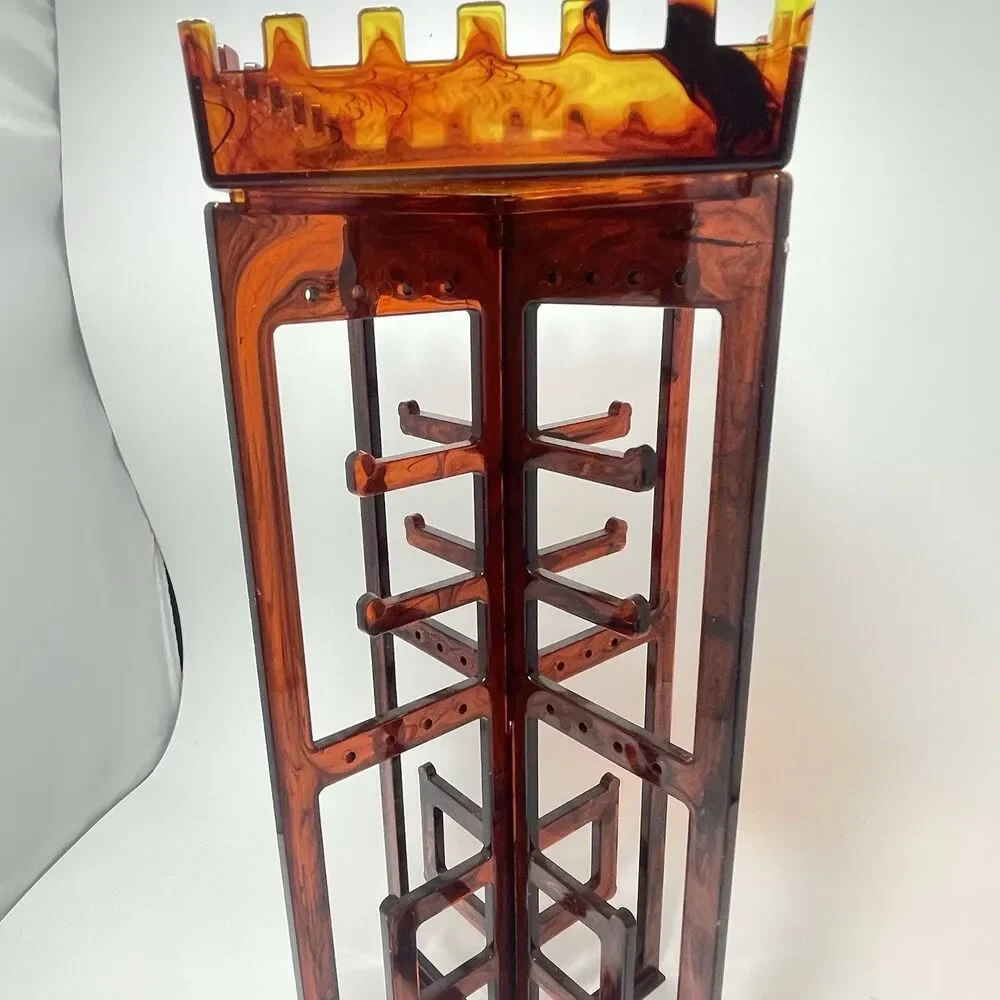 Vtg 1977 Tortise Lucite MCM Jewelry Earring Holder Norbert Specialty Corp USA